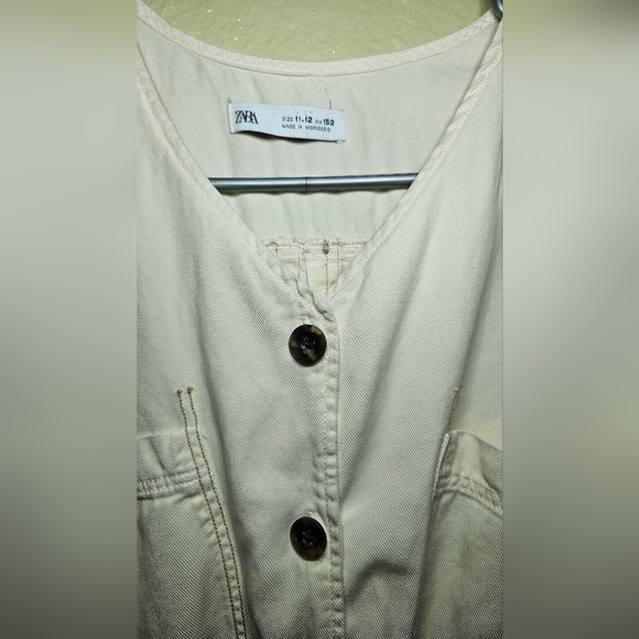 Zara White and Brown Jumpsuit with Relaxed Fit - Picture 4 of 12